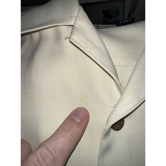 Tommy Bahama Men's M Cream Silk Paradise Beach Short Sleeve Camp Shirt - Picture 10 of 10